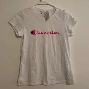 White pink and black extra large girls champion T-shirt